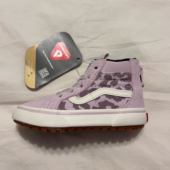 SOLD✨VANS Toddler Sk8 Hi Zip Mte-1 Shoes (Size 5.5) Orchid Ice/Leopard Purple - Picture 5 of 8